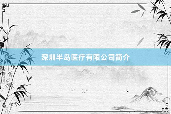深圳半岛医疗有限公司简介